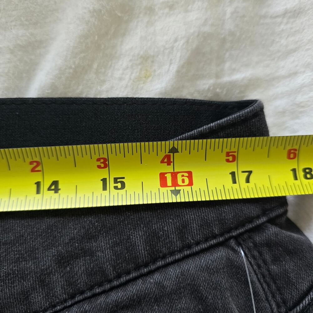 NWT Democracy Ab Technology Womens 16W Ripped Girlfriend Patch Jeans Black - Picture 7 of 9